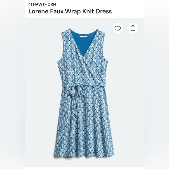 41 Hawthorn Dresses & Skirts - 41 Hawthorn Blue Geometric Wrap Dress XXL